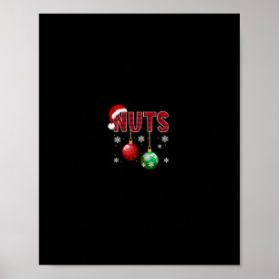Brust Nüsse lustig passende Kastanien Weihnachtsst Poster