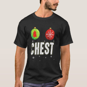 Brust Nüsse Weihnachts Funny Matching Couple Chest T-Shirt