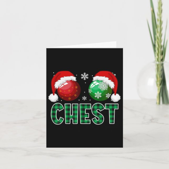 Brust Nüsse Weihnachtsspass Matching Couple Chestn Karte (Vorderseite)