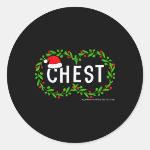 Brust Nüsse Weihnachtsspass Matching Couple Chestn Runder Aufkleber