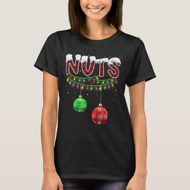 Brust Nuts Matching Kastanien Spaß Weihnachten Paa T-Shirt (Vorderseite)