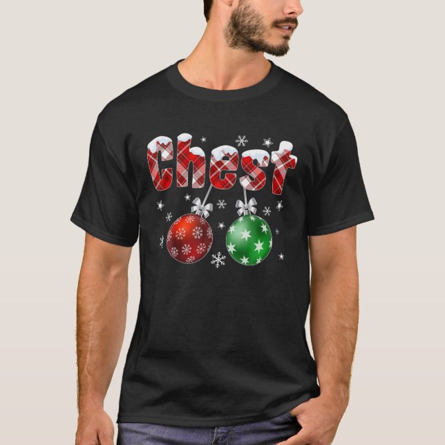 Brust Nuts Matching Kastanien Weihnachtskuppel Hu T-Shirt (Vorderseite)