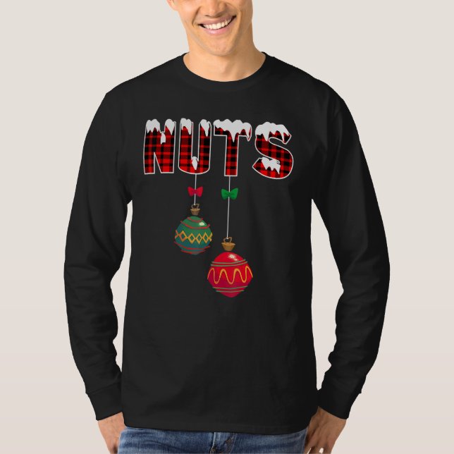 Brust Nuts Matching Kastanien Weihnachtskuppel Nu T-Shirt (Vorderseite)