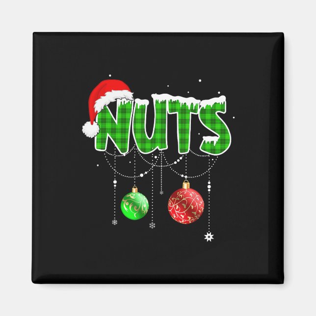 Brust Nuts Spaß Matching Kastanien Weihnachtskuche Magnet (Vorne)