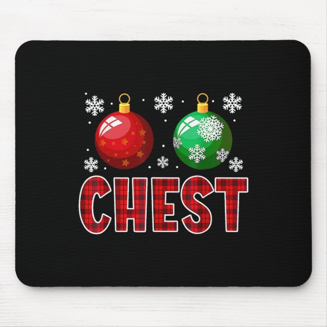 Brust Nuts Spaß Matching Kastanien Weihnachtskuche Mousepad (Vorne)