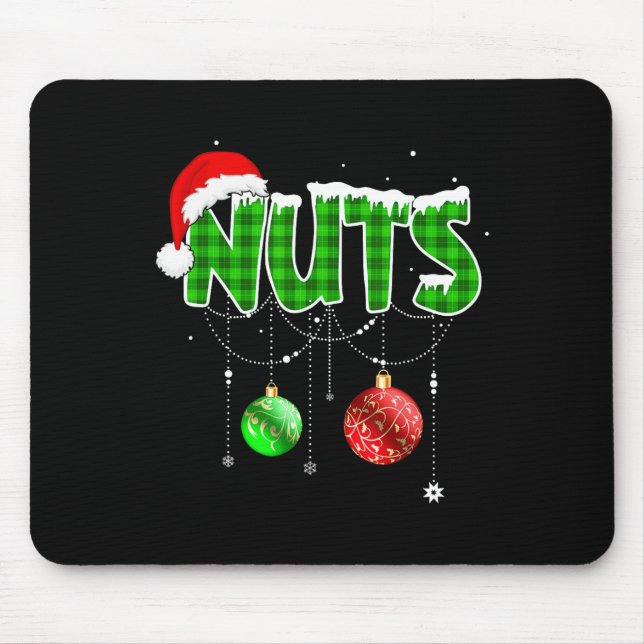 Brust Nuts Spaß Matching Kastanien Weihnachtskuche Mousepad (Vorne)