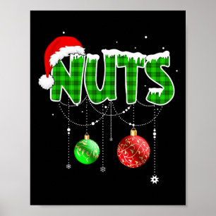 Brust Nuts Spaß Matching Kastanien Weihnachtskuche Poster