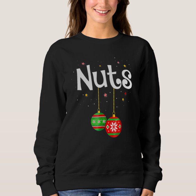 Brustkerne Matching Chestnut Xmas Paare Nuts Sweatshirt (Vorderseite)
