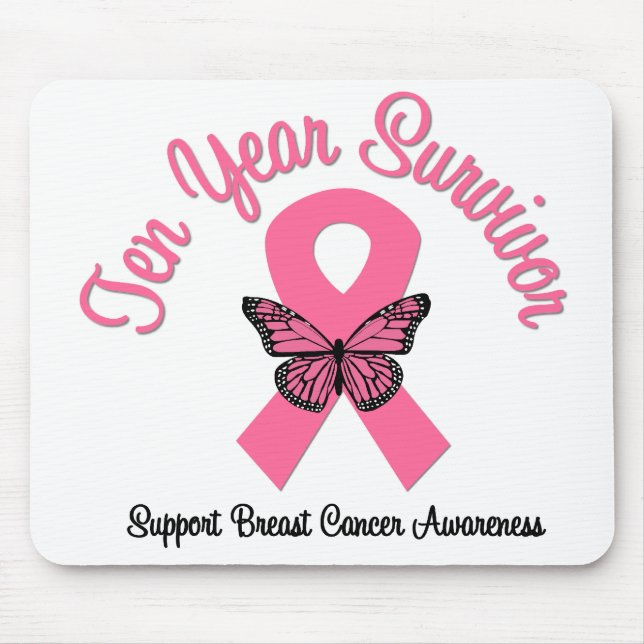 Brustkrebs 10 Jahre Überleben Mousepad (Vorne)