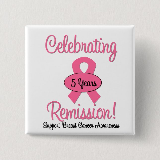 Brustkrebs 5 Jahre Remission Button (Vorderseite)