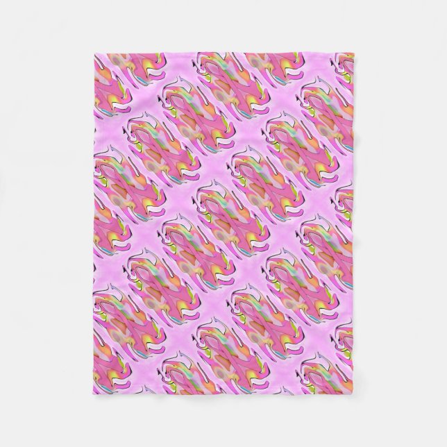 Brustkrebs-Aquarell-Rosa-Band-Decke Fleecedecke (Vorderseite)