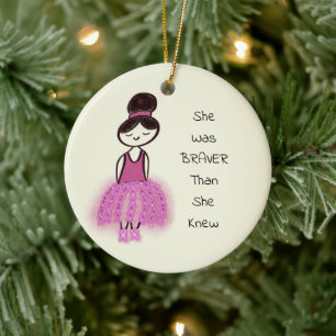 Brustkrebs Aufblühen anpassbarer Weihnachten Keramik Ornament