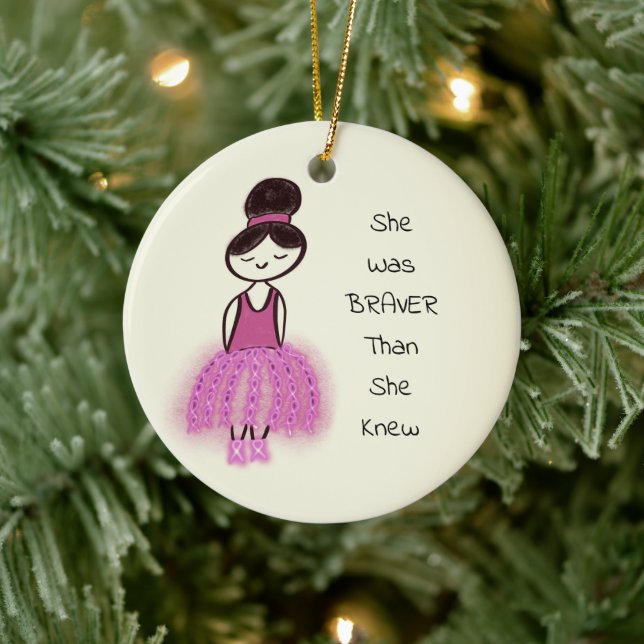 Brustkrebs Aufblühen anpassbarer Weihnachten Keramik Ornament (Baum)