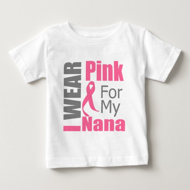 Brustkrebs-Band trage ich rosa Nana Baby T-shirt (Vorderseite)