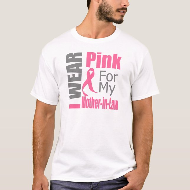 Brustkrebs-Band trage ich rosa Schwiegermutter T-Shirt (Vorderseite)