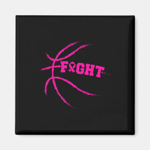 Brustkrebs bekämpfen Basketball Spieler rosa Band Magnet
