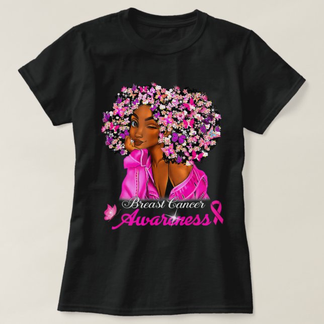 Brustkrebs-Bewusstsein Afrikanisch-Amerikanische F T-Shirt (Design vorne)