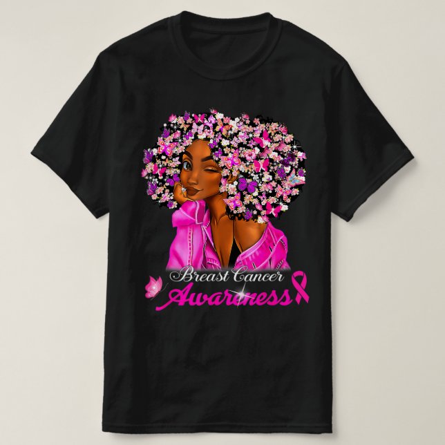 Brustkrebs-Bewusstsein Afrikanisch-Amerikanische F T-Shirt (Design vorne)