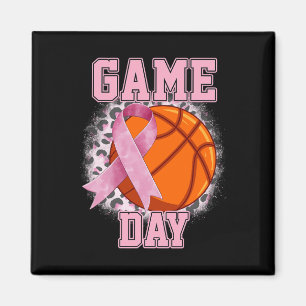 Brustkrebs-Bewusstsein am Spieltag Basketball-Tack Magnet