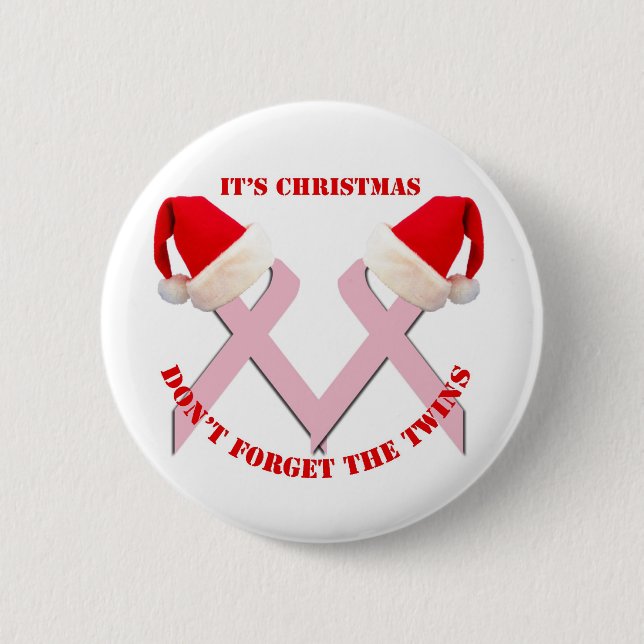 Brustkrebs-Bewusstsein am Weihnachten Button (Vorderseite)