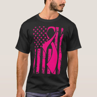 Brustkrebs-Bewusstsein Amerikanische Flagge erschü T-Shirt