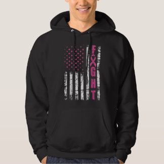 Brustkrebs-Bewusstsein Amerikanischer Flaggenkampf Hoodie