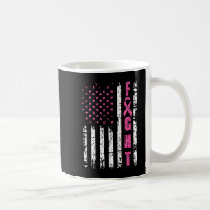 Brustkrebs-Bewusstsein Amerikanischer Flaggenkampf Kaffeetasse
