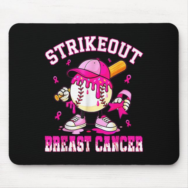 Brustkrebs-Bewusstsein Baseball-Drip P Mousepad (Vorne)