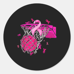 Brustkrebs-Bewusstsein Basketball Pink Ribbon Spo Runder Aufkleber