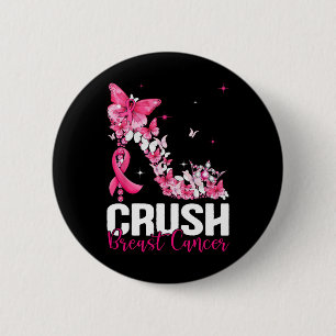 Brustkrebs-Bewusstsein Bling Pink Ribbon Frauen Button
