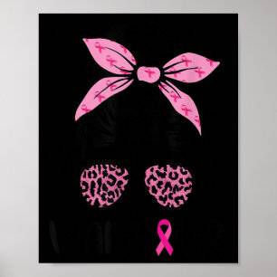 Brustkrebs-Bewusstsein des Kriegers Bun Leopard Poster