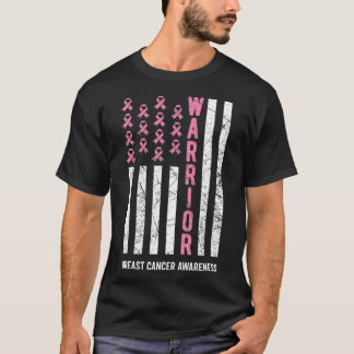 Brustkrebs-Bewusstsein des Kriegers in rosa Ribbon T-Shirt