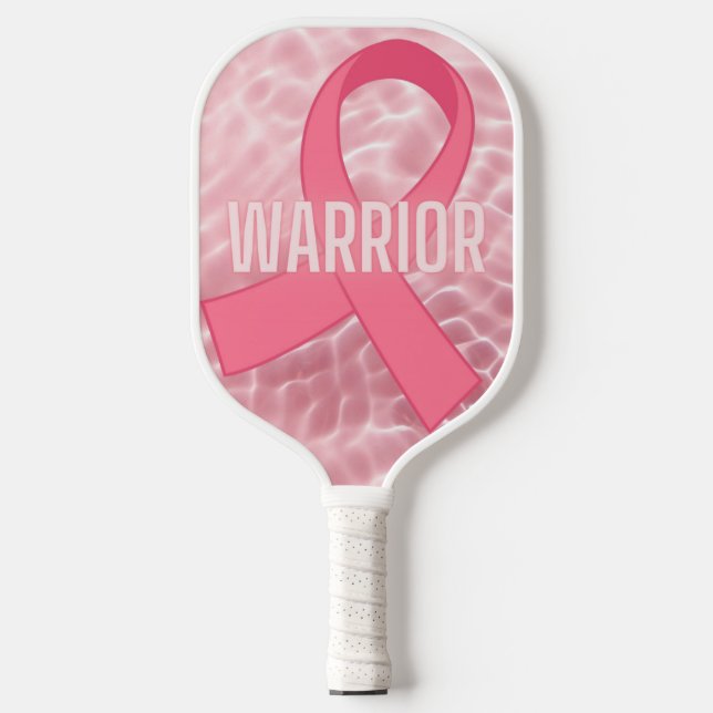 Brustkrebs-Bewusstsein des Kriegers Pickleball Pad Schläger (Vorderseite)