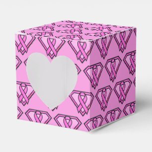 Brustkrebs-Bewusstsein-Diamant-Logo Rosa Geschenkschachtel