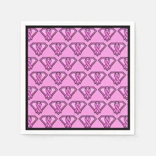 Brustkrebs-Bewusstsein-Diamant-Logo Rosa Serviette