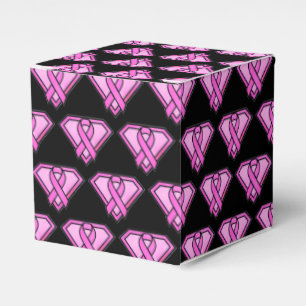 Brustkrebs-Bewusstsein Diamant-Logo Schwarz Geschenkschachtel