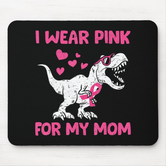 Brustkrebs Bewusstsein Dinosaurier Kinder ich trag Mousepad (Vorne)