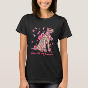 Brustkrebs Bewusstsein Doberman Sugar Skull T-Shirt