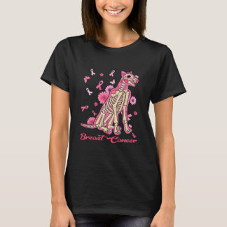 Brustkrebs Bewusstsein Doberman Sugar Skull T-Shirt