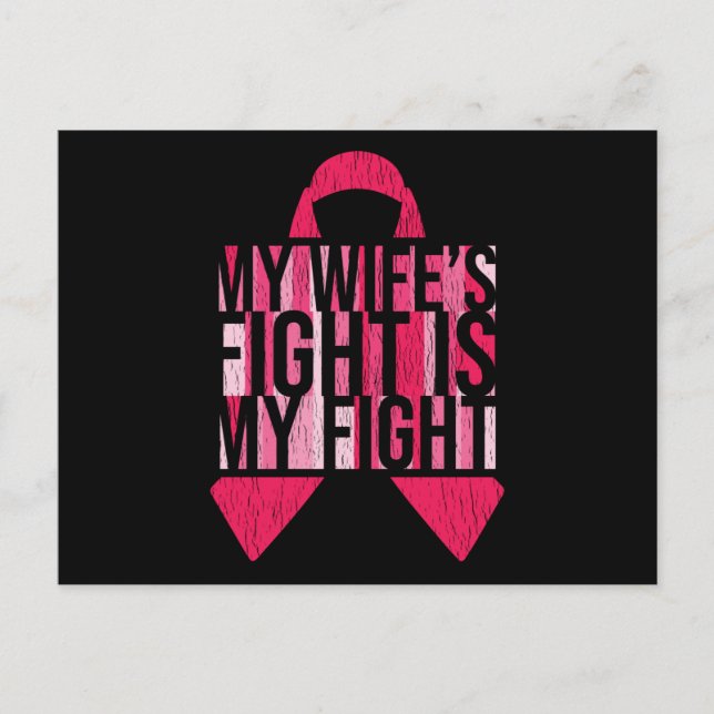 Brustkrebs Bewusstsein Ehefrau Husband Matching Postkarte (Vorderseite)