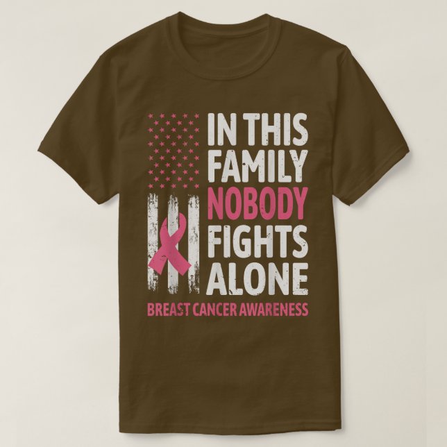 Brustkrebs-Bewusstsein Familie Unterstützung Squad T-Shirt (Design vorne)