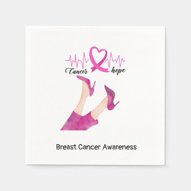 Brustkrebs Bewusstsein Frieden Liebe heilen rosa Serviette (Vorderseite)