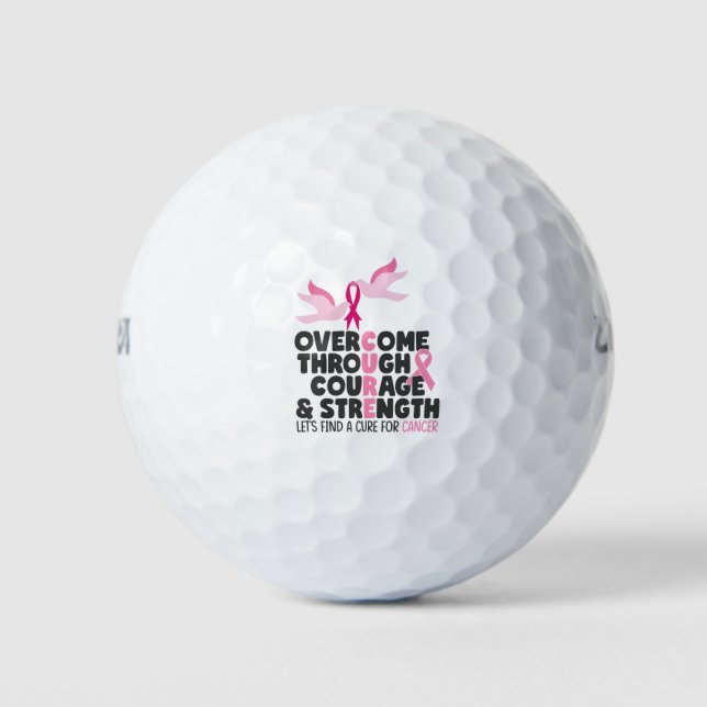 Brustkrebs Bewusstsein für Brave und Starke Golfball (Vorderseite)