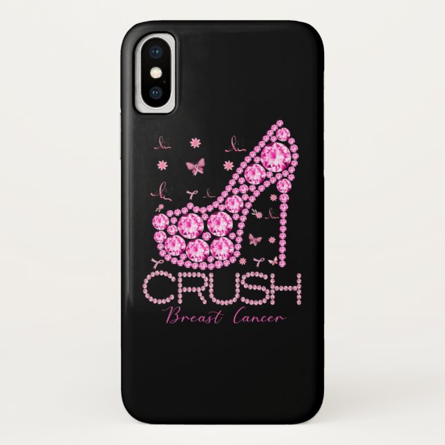 Brustkrebs-Bewusstsein für den Crush Bling Pink Ri Case-Mate iPhone Hülle (Rückseite)