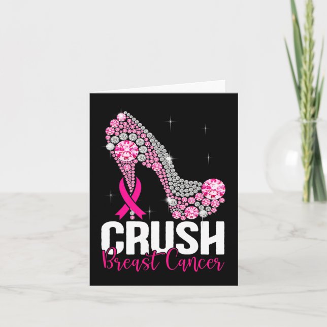 Brustkrebs-Bewusstsein für den Crush Bling Pink Ri Karte (Vorderseite)
