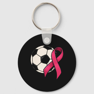 Brustkrebs-Bewusstsein Fußball Byll Rosa Band Schlüsselanhänger