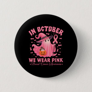 Brustkrebs-Bewusstsein Halloween im Oktober Wir Button