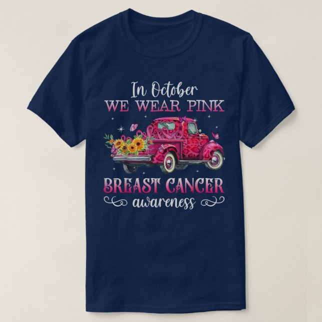 Brustkrebs-Bewusstsein im Oktober tragen wir rosa  T-Shirt (Design vorne)