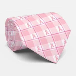 Brustkrebs-Bewusstsein Kariert Pink Ribbon Krawatte
