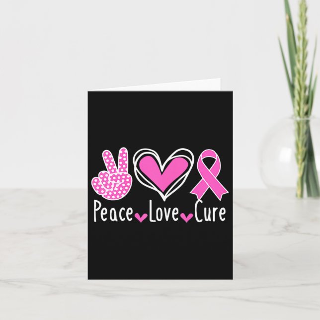 Brustkrebs-Bewusstsein Kostüm Pink Peace Liebe Cu Karte (Vorderseite)